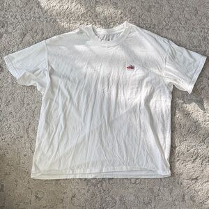 Classic White Tee with Red Logo